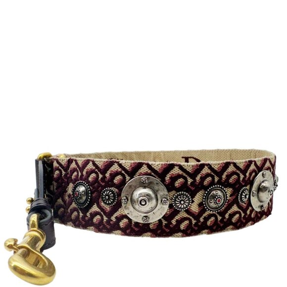 Christian Dior  Studded Oblique Canvas Strap Burgundy main image 5